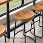 Modern Backless Stools with Metal Base Light Brown Counter & Bar Stools