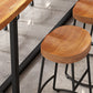 Modern Backless Stools with Metal Base Light Brown Counter & Bar Stools