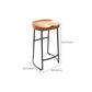 Modern Backless Stools with Metal Base Light Brown Counter & Bar Stools
