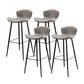 Modern Upholstered Stools with Metal Legs Matte Finish Indoor Counter & Bar Stools Gray 4 Piece Set Clearhalo 'Bar Furniture' 'Bar Stools' 'bar_stools' 'furn' 'furn_bar_stools' 'Furniture' 'Kitchen & Dining Furniture' 6794301