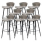Modern Upholstered Stools with Metal Legs Matte Finish Indoor Counter & Bar Stools Gray 8 Piece Set Clearhalo 'Bar Furniture' 'Bar Stools' 'bar_stools' 'furn' 'furn_bar_stools' 'Furniture' 'Kitchen & Dining Furniture' 6794306