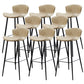 Modern Upholstered Stools with Metal Legs Matte Finish Indoor Counter & Bar Stools Yellow 8 Piece Set Clearhalo 'Bar Furniture' 'Bar Stools' 'bar_stools' 'furn' 'furn_bar_stools' 'Furniture' 'Kitchen & Dining Furniture' 6794315