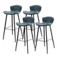 Modern Upholstered Stools with Metal Legs Matte Finish Indoor Counter & Bar Stools Blue 4 Piece Set Clearhalo 'Bar Furniture' 'Bar Stools' 'bar_stools' 'furn' 'furn_bar_stools' 'Furniture' 'Kitchen & Dining Furniture' 6794318