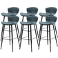 Modern Upholstered Stools with Metal Legs Matte Finish Indoor Counter & Bar Stools Blue 6 Piece Set Clearhalo 'Bar Furniture' 'Bar Stools' 'bar_stools' 'furn' 'furn_bar_stools' 'Furniture' 'Kitchen & Dining Furniture' 6794319