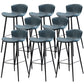 Modern Upholstered Stools with Metal Legs Matte Finish Indoor Counter & Bar Stools Blue 8 Piece Set Clearhalo 'Bar Furniture' 'Bar Stools' 'bar_stools' 'furn' 'furn_bar_stools' 'Furniture' 'Kitchen & Dining Furniture' 6794320