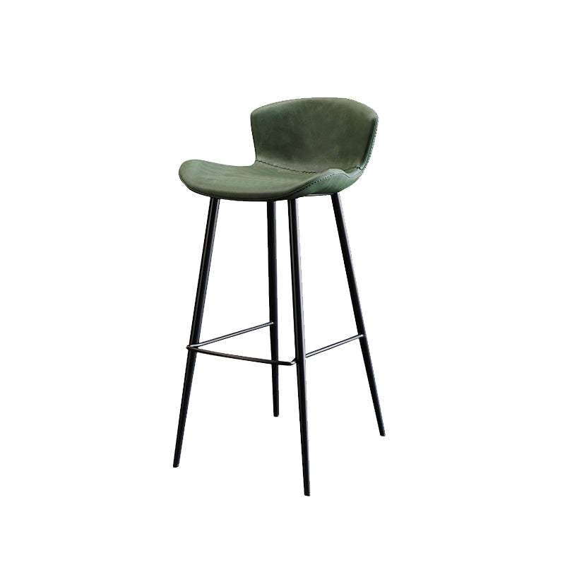 Modern Upholstered Stools with Metal Legs Matte Finish Indoor Counter & Bar Stools Green 1 Piece Clearhalo 'Bar Furniture' 'Bar Stools' 'bar_stools' 'furn' 'furn_bar_stools' 'Furniture' 'Kitchen & Dining Furniture' 6794321