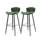 Modern Upholstered Stools with Metal Legs Matte Finish Indoor Counter & Bar Stools Green 2 Piece Set Clearhalo 'Bar Furniture' 'Bar Stools' 'bar_stools' 'furn' 'furn_bar_stools' 'Furniture' 'Kitchen & Dining Furniture' 6794322