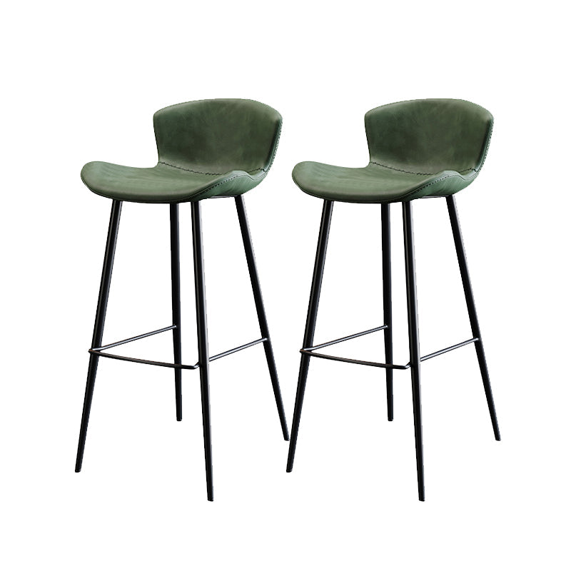 Modern Upholstered Stools with Metal Legs Matte Finish Indoor Counter & Bar Stools Green 2 Piece Set Clearhalo 'Bar Furniture' 'Bar Stools' 'bar_stools' 'furn' 'furn_bar_stools' 'Furniture' 'Kitchen & Dining Furniture' 6794322