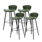 Modern Upholstered Stools with Metal Legs Matte Finish Indoor Counter & Bar Stools Green 4 Piece Set Clearhalo 'Bar Furniture' 'Bar Stools' 'bar_stools' 'furn' 'furn_bar_stools' 'Furniture' 'Kitchen & Dining Furniture' 6794323