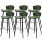 Modern Upholstered Stools with Metal Legs Matte Finish Indoor Counter & Bar Stools Green 6 Piece Set Clearhalo 'Bar Furniture' 'Bar Stools' 'bar_stools' 'furn' 'furn_bar_stools' 'Furniture' 'Kitchen & Dining Furniture' 6794324