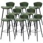 Modern Upholstered Stools with Metal Legs Matte Finish Indoor Counter & Bar Stools Green 8 Piece Set Clearhalo 'Bar Furniture' 'Bar Stools' 'bar_stools' 'furn' 'furn_bar_stools' 'Furniture' 'Kitchen & Dining Furniture' 6794325