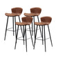 Modern Upholstered Stools with Metal Legs Matte Finish Indoor Counter & Bar Stools Brown 4 Piece Set Counter Stool(26"H) Clearhalo 'Bar Furniture' 'Bar Stools' 'bar_stools' 'furn' 'furn_bar_stools' 'Furniture' 'Kitchen & Dining Furniture' 6794328