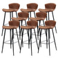 Modern Upholstered Stools with Metal Legs Matte Finish Indoor Counter & Bar Stools Brown 8 Piece Set Counter Stool(26"H) Clearhalo 'Bar Furniture' 'Bar Stools' 'bar_stools' 'furn' 'furn_bar_stools' 'Furniture' 'Kitchen & Dining Furniture' 6794330