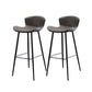 Modern Upholstered Stools with Metal Legs Matte Finish Indoor Counter & Bar Stools Dark Gray 2 Piece Set Clearhalo 'Bar Furniture' 'Bar Stools' 'bar_stools' 'furn' 'furn_bar_stools' 'Furniture' 'Kitchen & Dining Furniture' 6794332
