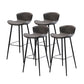 Modern Upholstered Stools with Metal Legs Matte Finish Indoor Counter & Bar Stools Dark Gray 4 Piece Set Clearhalo 'Bar Furniture' 'Bar Stools' 'bar_stools' 'furn' 'furn_bar_stools' 'Furniture' 'Kitchen & Dining Furniture' 6794333