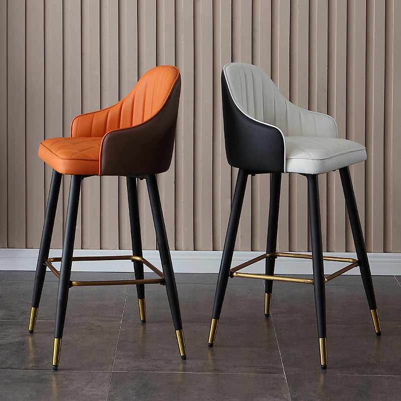 Taburete de bar de glam rango tapizado de respaldo de respaldo para uso de la perforación