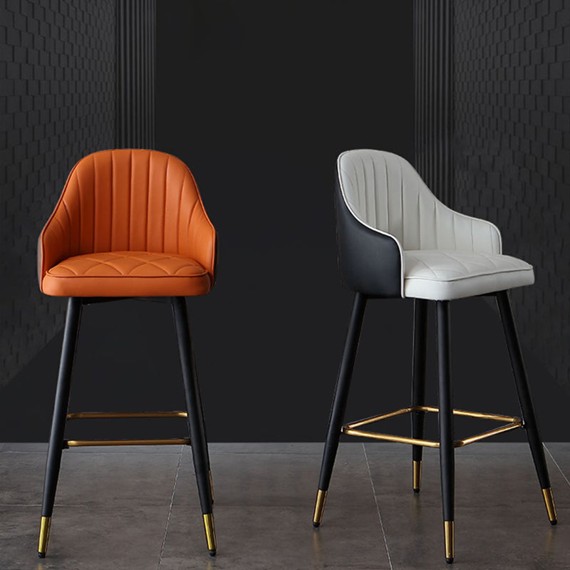 Taburete de bar de glam rango tapizado de respaldo de respaldo para uso de la perforación