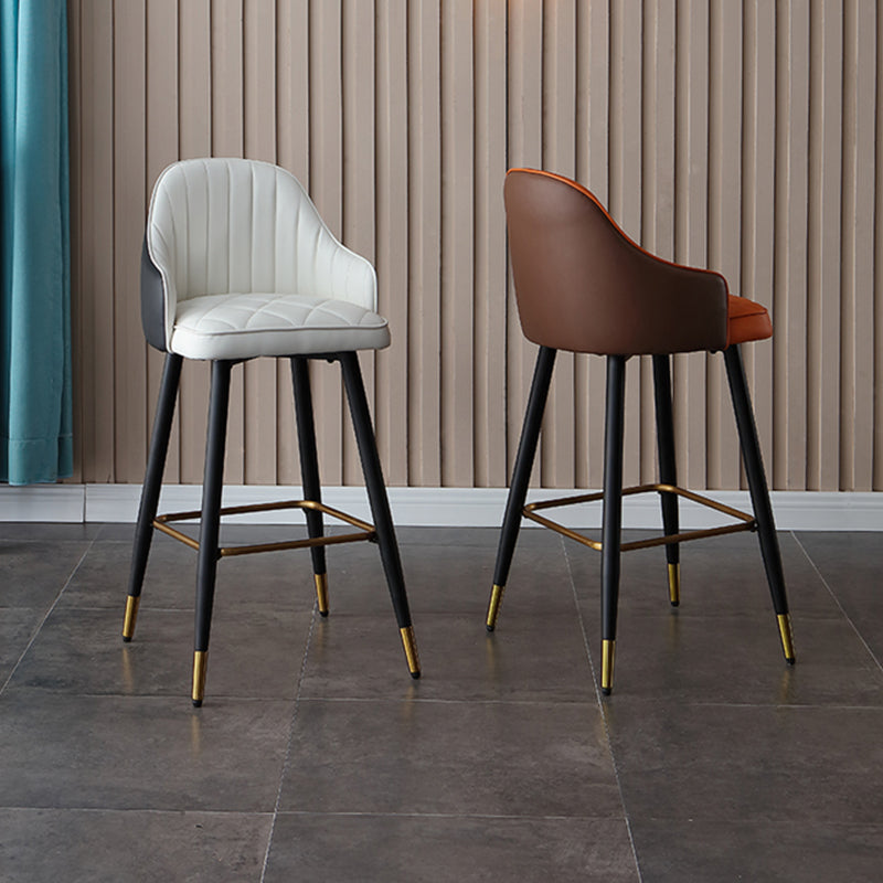 Taburete de bar de glam rango tapizado de respaldo de respaldo para uso de la perforación
