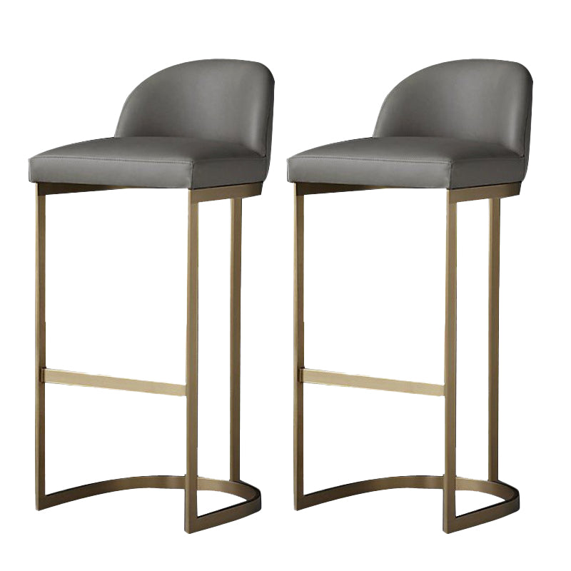 Bucket Bar Stool Contemporary Low Back Dining Stool with Footrest Gray 2 Piece Set Clearhalo 'Bar Furniture' 'Bar Stools' 'bar_stools' 'furn' 'furn_bar_stools' 'Furniture' 'Kitchen & Dining Furniture' 6794420