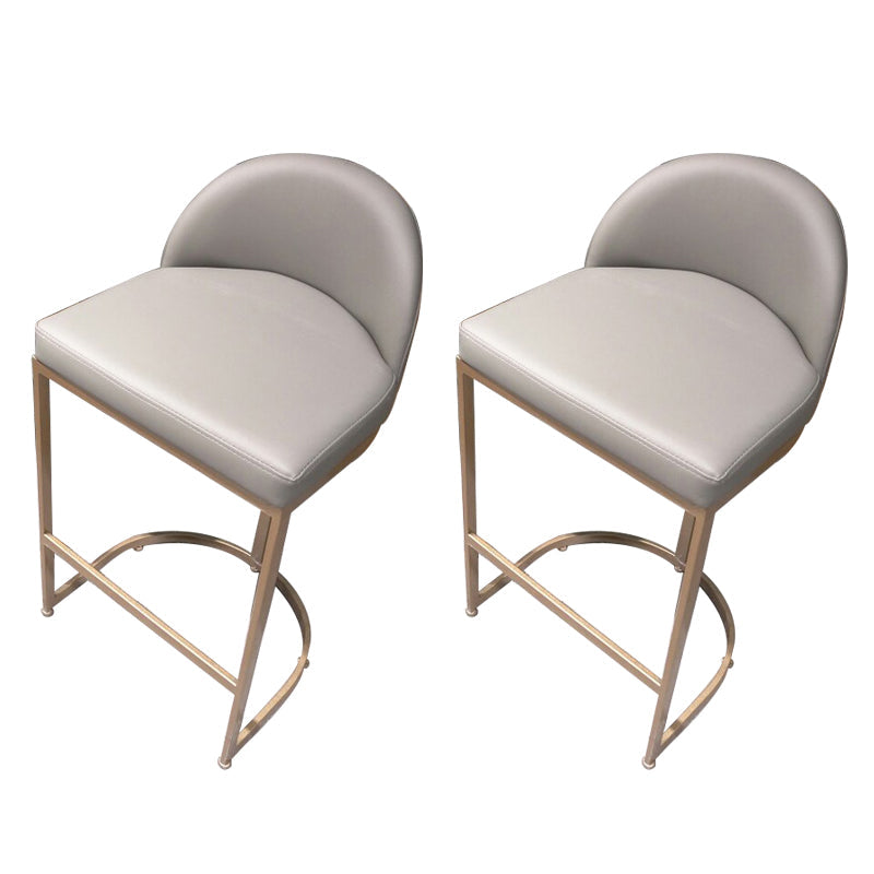 Bucket Bar Stool Contemporary Low Back Dining Stool with Footrest Light Gray 2 Piece Set Clearhalo 'Bar Furniture' 'Bar Stools' 'bar_stools' 'furn' 'furn_bar_stools' 'Furniture' 'Kitchen & Dining Furniture' 6794421