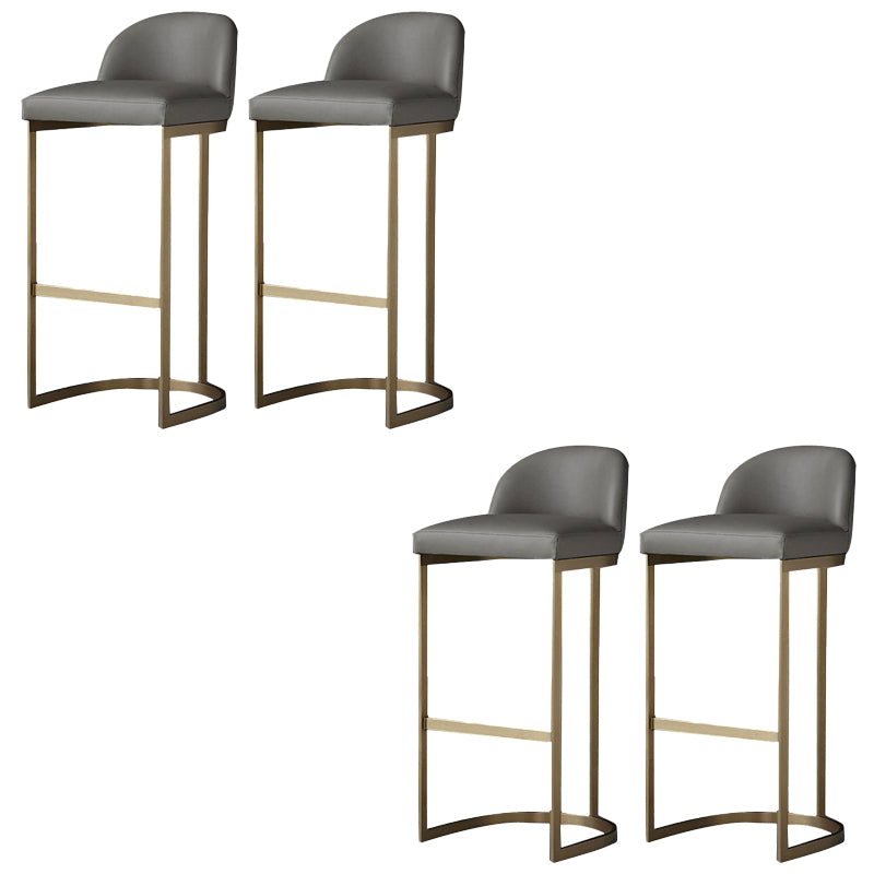 Bucket Bar Stool Contemporary Low Back Dining Stool with Footrest Gray 4 Piece Set Clearhalo 'Bar Furniture' 'Bar Stools' 'bar_stools' 'furn' 'furn_bar_stools' 'Furniture' 'Kitchen & Dining Furniture' 6794423