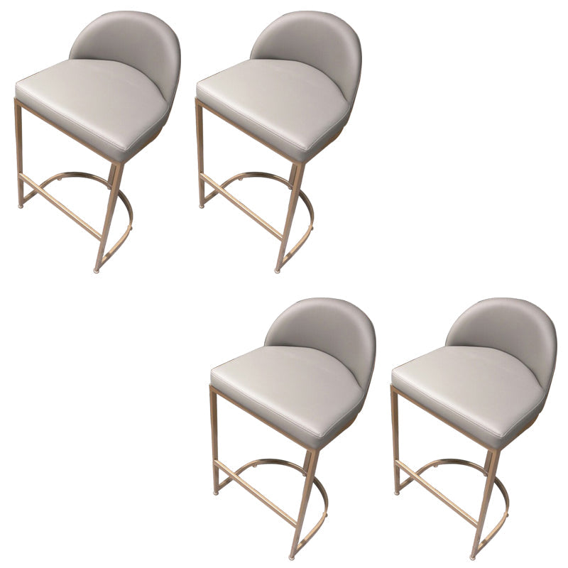 Bucket Bar Stool Contemporary Low Back Dining Stool with Footrest Light Gray 4 Piece Set Clearhalo 'Bar Furniture' 'Bar Stools' 'bar_stools' 'furn' 'furn_bar_stools' 'Furniture' 'Kitchen & Dining Furniture' 6794425