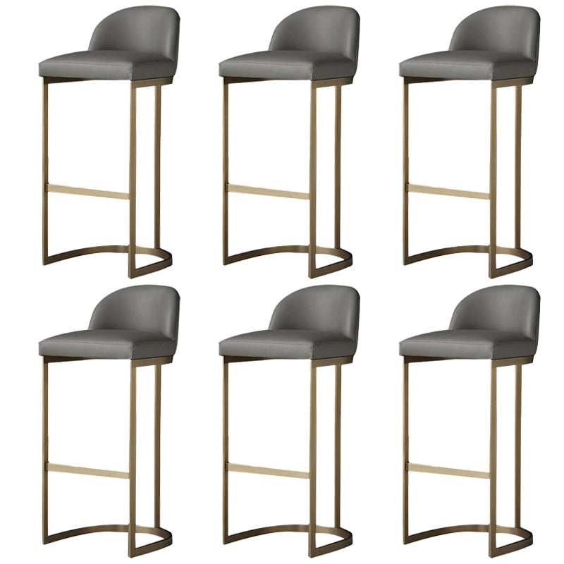 Bucket Bar Stool Contemporary Low Back Dining Stool with Footrest Gray 6 Piece Set Clearhalo 'Bar Furniture' 'Bar Stools' 'bar_stools' 'furn' 'furn_bar_stools' 'Furniture' 'Kitchen & Dining Furniture' 6794427