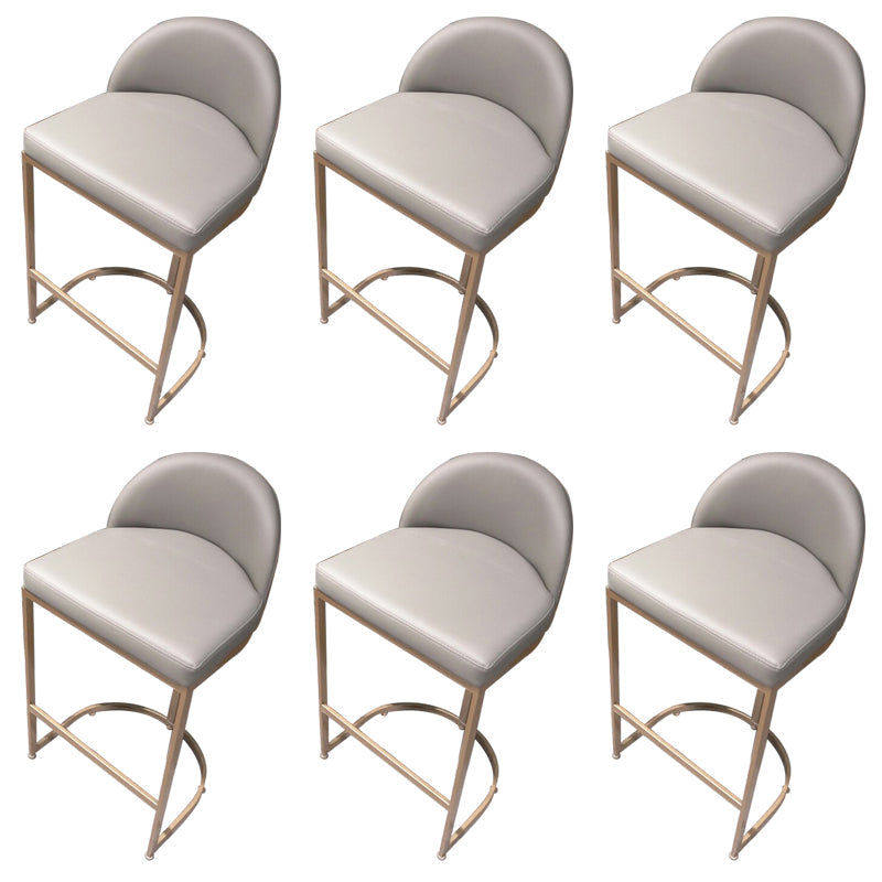 Bucket Bar Stool Contemporary Low Back Dining Stool with Footrest Light Gray 6 Piece Set Clearhalo 'Bar Furniture' 'Bar Stools' 'bar_stools' 'furn' 'furn_bar_stools' 'Furniture' 'Kitchen & Dining Furniture' 6794430