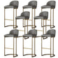Bucket Bar Stool Contemporary Low Back Dining Stool with Footrest Gray 8 Piece Set Clearhalo 'Bar Furniture' 'Bar Stools' 'bar_stools' 'furn' 'furn_bar_stools' 'Furniture' 'Kitchen & Dining Furniture' 6794432