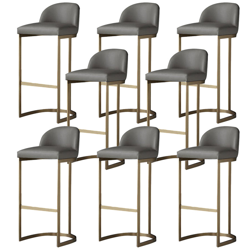 Bucket Bar Stool Contemporary Low Back Dining Stool with Footrest Gray 8 Piece Set Clearhalo 'Bar Furniture' 'Bar Stools' 'bar_stools' 'furn' 'furn_bar_stools' 'Furniture' 'Kitchen & Dining Furniture' 6794432