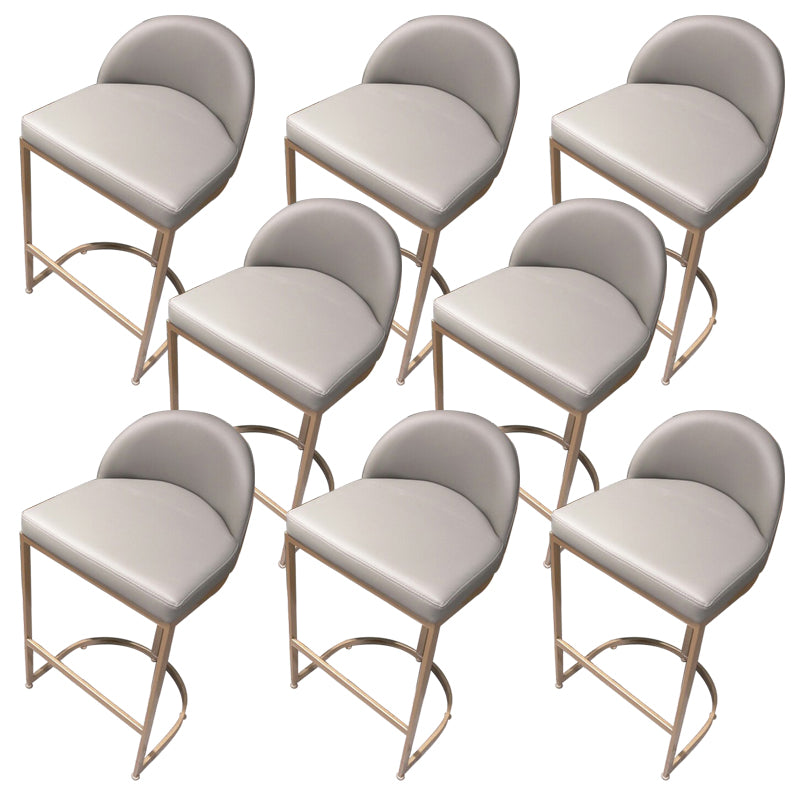 Bucket Bar Stool Contemporary Low Back Dining Stool with Footrest Light Gray 8 Piece Set Clearhalo 'Bar Furniture' 'Bar Stools' 'bar_stools' 'furn' 'furn_bar_stools' 'Furniture' 'Kitchen & Dining Furniture' 6794433