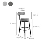 Glam Low Back Bar Stool Armless Dining Stool with Metal Base