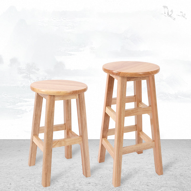 Taburete de bar de estilo moderno, taburete de madera de caucho para comedor