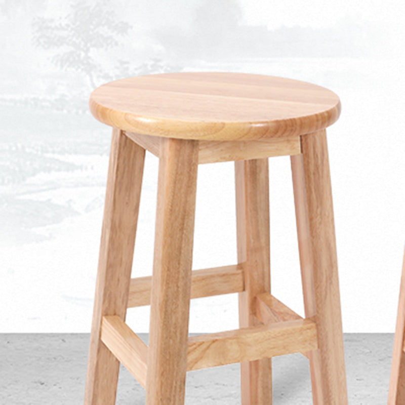Taburete de bar de estilo moderno, taburete de madera de caucho para comedor