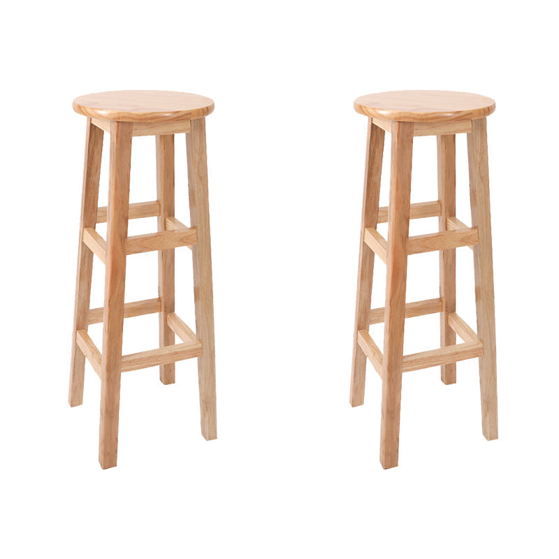 Taburete de bar de estilo moderno, taburete de madera de caucho para comedor