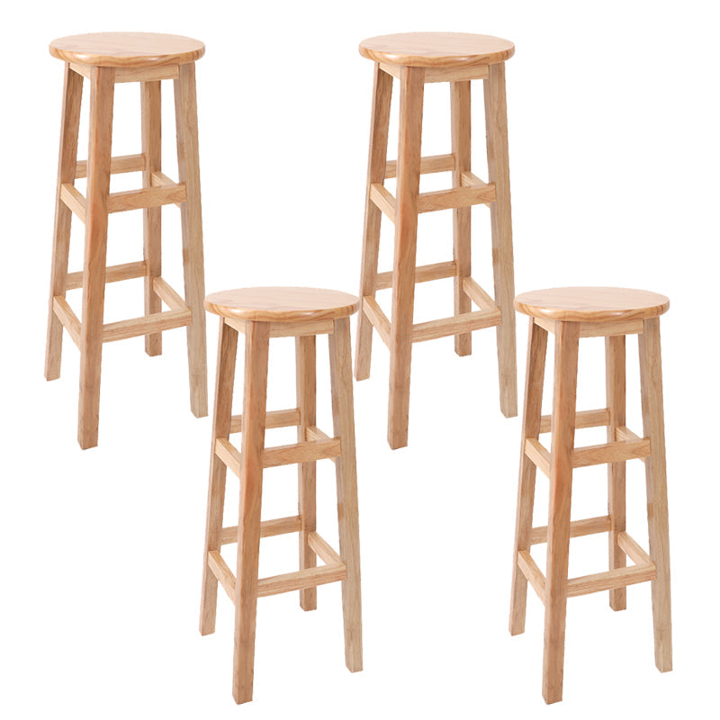 Taburete de bar de estilo moderno, taburete de madera de caucho para comedor