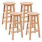 Taburete de bar de estilo moderno, taburete de madera de caucho para comedor