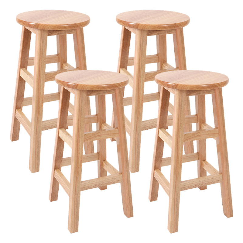 Taburete de bar de estilo moderno, taburete de madera de caucho para comedor