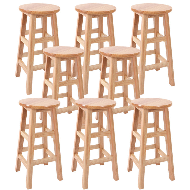 Taburete de bar de estilo moderno, taburete de madera de caucho para comedor