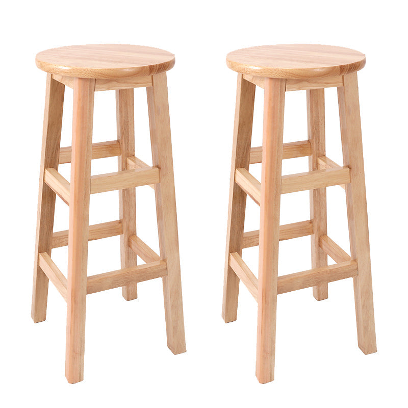 Taburete de bar de estilo moderno, taburete de madera de caucho para comedor
