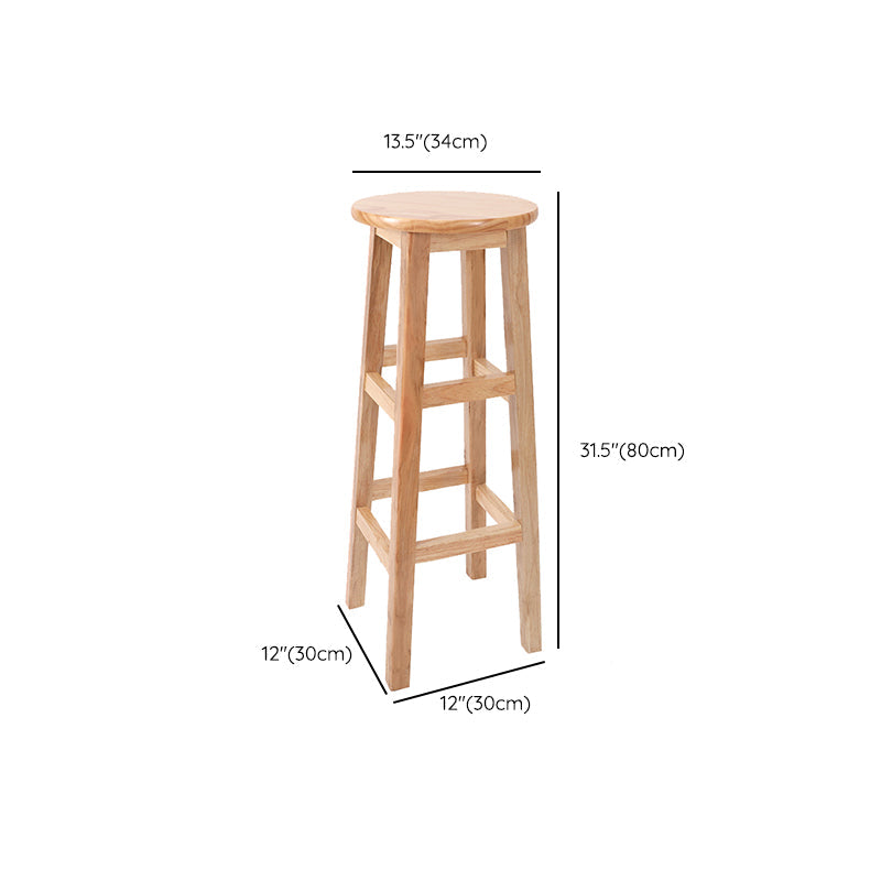 Taburete de bar de estilo moderno, taburete de madera de caucho para comedor