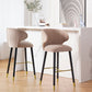 Glam Backrest Bar Stool Upholstered Counter Stool for Bristol with Wooden Legs Clearhalo 'Bar Furniture' 'Bar Stools' 'bar_stools' 'furn' 'furn_bar_stools' 'Furniture' 'Kitchen & Dining Furniture' 6794518
