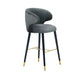 Glam Backrest Bar Stool Upholstered Counter Stool for Bristol with Wooden Legs Clearhalo 'Bar Furniture' 'Bar Stools' 'bar_stools' 'furn' 'furn_bar_stools' 'Furniture' 'Kitchen & Dining Furniture' 6794526