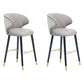 Glam Backrest Bar Stool Upholstered Counter Stool for Bristol with Wooden Legs Grey 2 Piece Set Clearhalo 'Bar Furniture' 'Bar Stools' 'bar_stools' 'furn' 'furn_bar_stools' 'Furniture' 'Kitchen & Dining Furniture' 6794530