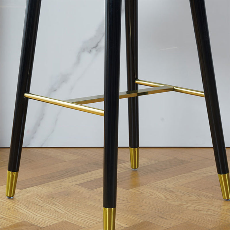 Glam Backrest Bar Stool Upholstered Counter Stool for Bristol with Wooden Legs Clearhalo 'Bar Furniture' 'Bar Stools' 'bar_stools' 'furn' 'furn_bar_stools' 'Furniture' 'Kitchen & Dining Furniture' 6794531