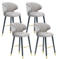Glam Backrest Bar Stool Upholstered Counter Stool for Bristol with Wooden Legs Grey 4 Piece Set Clearhalo 'Bar Furniture' 'Bar Stools' 'bar_stools' 'furn' 'furn_bar_stools' 'Furniture' 'Kitchen & Dining Furniture' 6794532