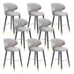 Glam Backrest Bar Stool Upholstered Counter Stool for Bristol with Wooden Legs Grey 8 Piece Set Clearhalo 'Bar Furniture' 'Bar Stools' 'bar_stools' 'furn' 'furn_bar_stools' 'Furniture' 'Kitchen & Dining Furniture' 6794534