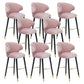 Glam Backrest Bar Stool Upholstered Counter Stool for Bristol with Wooden Legs Pink 8 Piece Set Clearhalo 'Bar Furniture' 'Bar Stools' 'bar_stools' 'furn' 'furn_bar_stools' 'Furniture' 'Kitchen & Dining Furniture' 6794539