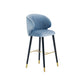 Glam Backrest Bar Stool Upholstered Counter Stool for Bristol with Wooden Legs Blue 1 Piece Clearhalo 'Bar Furniture' 'Bar Stools' 'bar_stools' 'furn' 'furn_bar_stools' 'Furniture' 'Kitchen & Dining Furniture' 6794540