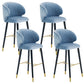 Glam Backrest Bar Stool Upholstered Counter Stool for Bristol with Wooden Legs Blue 4 Piece Set Clearhalo 'Bar Furniture' 'Bar Stools' 'bar_stools' 'furn' 'furn_bar_stools' 'Furniture' 'Kitchen & Dining Furniture' 6794542